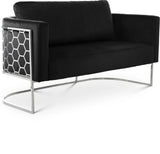 Casa Black Velvet Loveseat