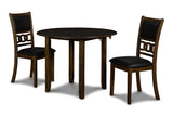 GIA 42" DINING DROP LEAF TABLE W/2 CHAIRS-BROWN