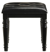 VALENTINO VANITY TABLE STOOL-BLACK