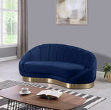 Shelly Navy Velvet Chaise