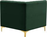 Alina Green Velvet Corner Chair