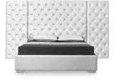 Grande White Velvet Queen Bed (3 Boxes)
