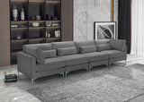 Julia Grey Velvet Modular Sofa (4 Boxes)