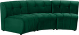 Limitless Green Velvet 3pc. Modular Sectional