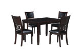GIA 5PC 48" RECT. DINING TABLE & 4 CHAIRS-EBONY