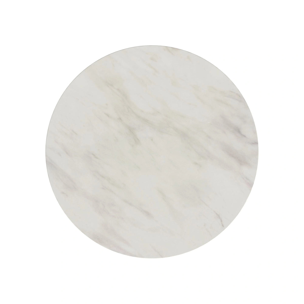 Sylvie Round Coffee Table with White Faux Marble Top and Base