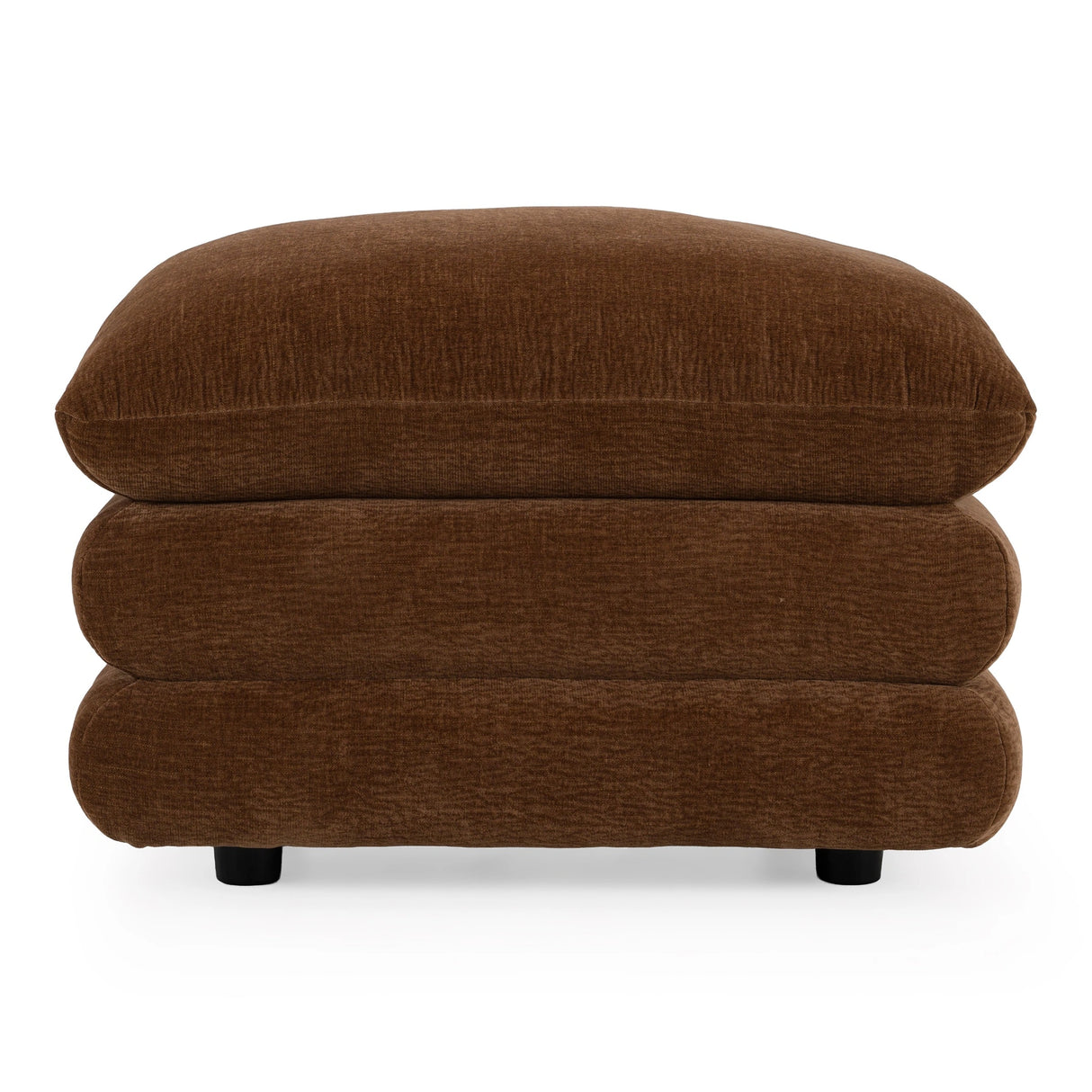 Crockett - Modern Brown Fabric Ottoman