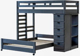 Elements International Cali Kids Twin Loft Bookcase Bed in Sleek Gray