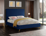 Jasmine Navy Velvet Full Bed