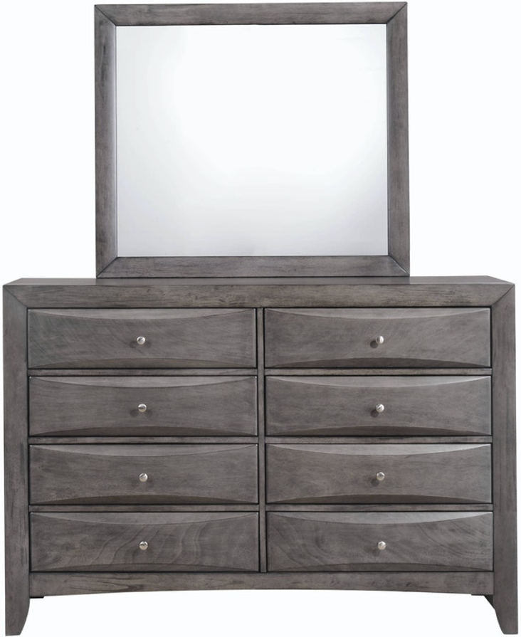 Elements International Emily Grey 8 Drawer Dresser in Gray