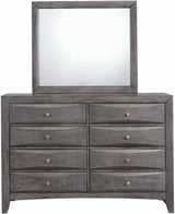 Elements International Emily Grey 8 Drawer Dresser in Gray