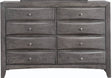 Elements International Emily Grey 8 Drawer Dresser in Gray image