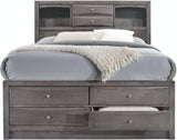 Elements International Emily Grey Twin Storage Bed in Gray EG170TB