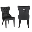 Galaxy Home Erica Wood Legs Dining Chair (Set of 2) in Black image