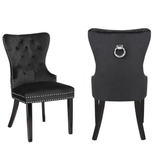 Galaxy Home Erica Wood Legs Dining Chair (Set of 2) in Black image
