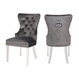 Galaxy Home Erica Stainless Steel Legs Dining Chair (Set of 2) in Dark Gray image
