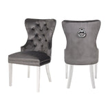 Galaxy Home Erica Stainless Steel Legs Dining Chair (Set of 2) in Dark Gray image
