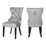 Galaxy Home Erica Wood Legs Dining Chair (Set of 2) in Light Grey image