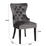Galaxy Home Erica Wood Legs Dining Chair (Set of 2) in Dark Grey