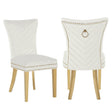 Galaxy Home Eva Gold Legs Dining Chair (Set of 2) in Beige image