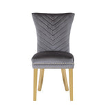 Galaxy Home Eva Gold Legs Dining Chair (Set of 2) in Grey