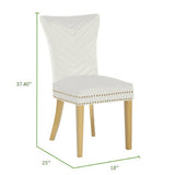 Galaxy Home Eva Gold Legs Dining Chair (Set of 2) in Beige