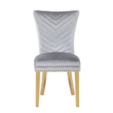 Galaxy Home Eva Gold Legs Dining Chair (Set of 2) in Silver