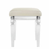 Twenty Nine Dressing Stool W/Acrylic Leg White