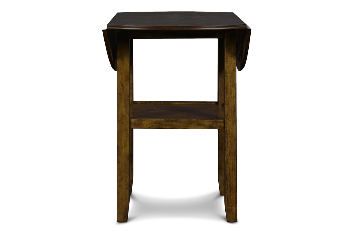GIA 42" COUNTER DROP LEAF TABLE W/2 CHAIRS-BROWN