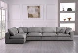Serene Grey Linen Fabric Deluxe Cloud Modular Sectional