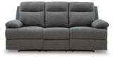 Side-Swipe Reclining Sofa with Drop Down Table
