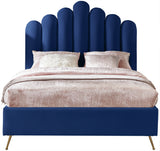 Lily Navy Velvet Full Bed
