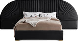Cleo Black Velvet King Bed (3 Boxes)