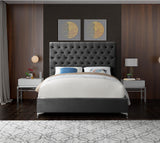 Cruz Grey Velvet King Bed