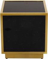 Glitz Black Faux Marble End Table