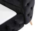 Legend - Modern Black Velvet & Rosegold Bed