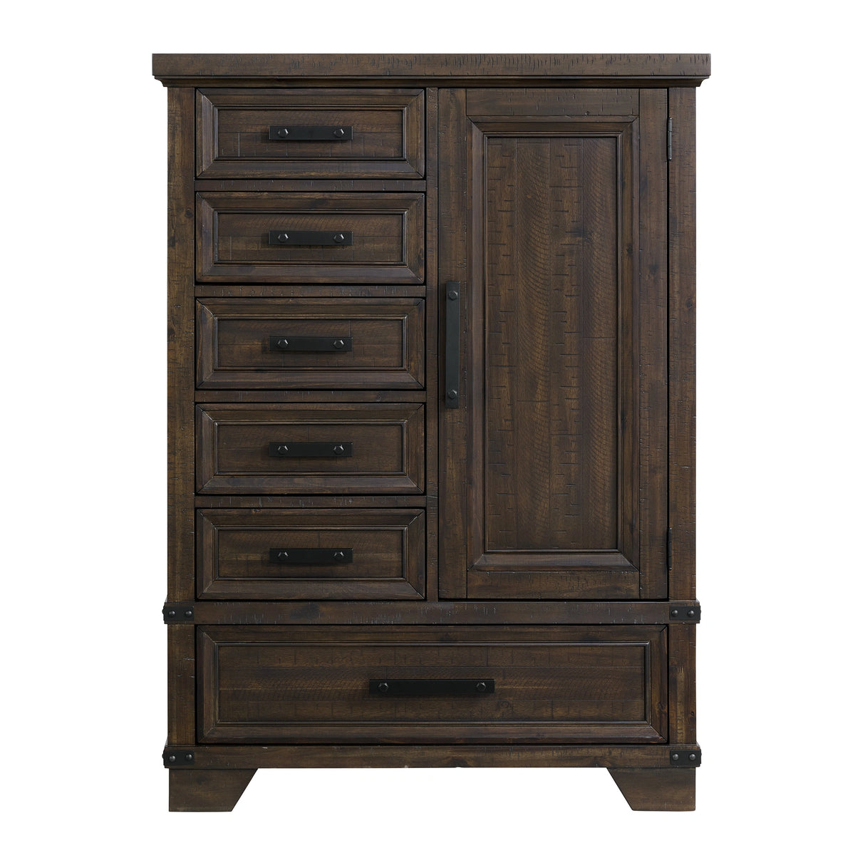 Colorado City 6-Drawer Door Chest in Charcoal