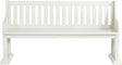 Elements International Stone Slat Back Dining Bench in White image