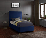 Jasmine Navy Velvet Twin Bed