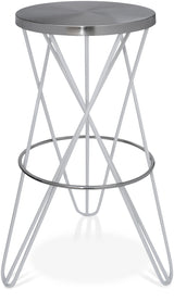 Mercury White / Silver Bar Stool
