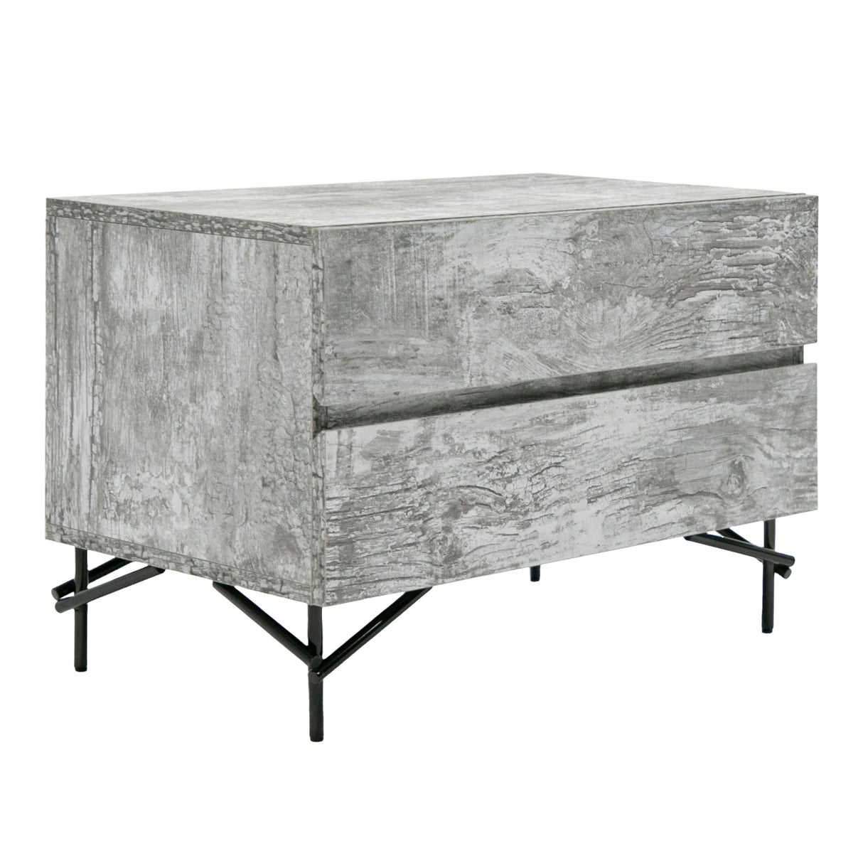 Lamont + Aria - Modern Beige Fabric + Grey Texture 4-Piece Bedroom Set