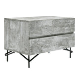Lamont + Aria - Modern Beige Fabric + Grey Texture 4-Piece Bedroom Set