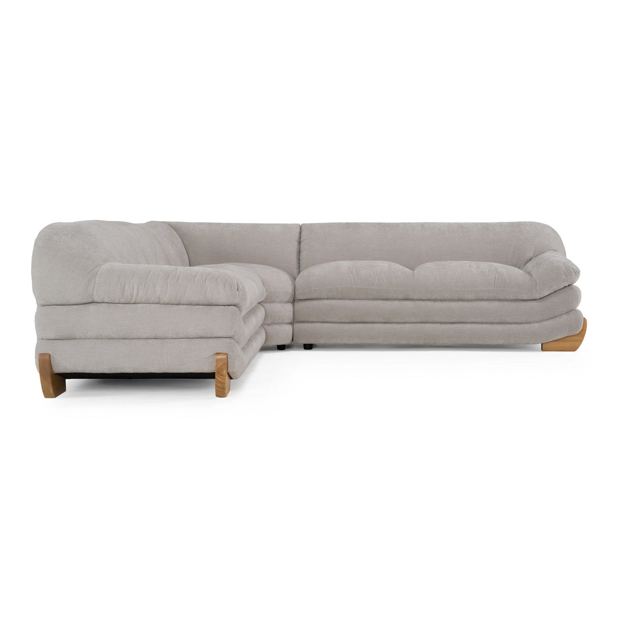 Crockett - Modern Light Grey Fabric Sectional Sofa