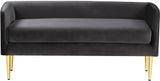 Audrey Grey Velvet Bench