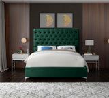Cruz Green Velvet King Bed