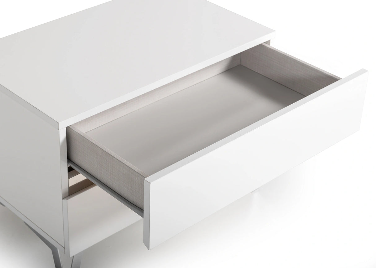 Angela - Italian Modern White Eco Leather 4-Piece Bedroom Set