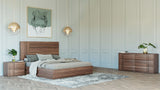 Asus - Italian Modern Walnut 4-Piece Bedroom Set