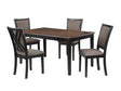 Potomac 60" Rectangle Dining Table & 4 Chairs-Brown/Black