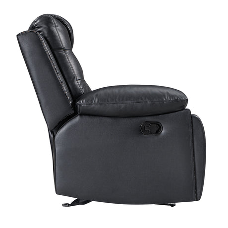 Nikko Sofa W/Dual Recliner-Black/Gray