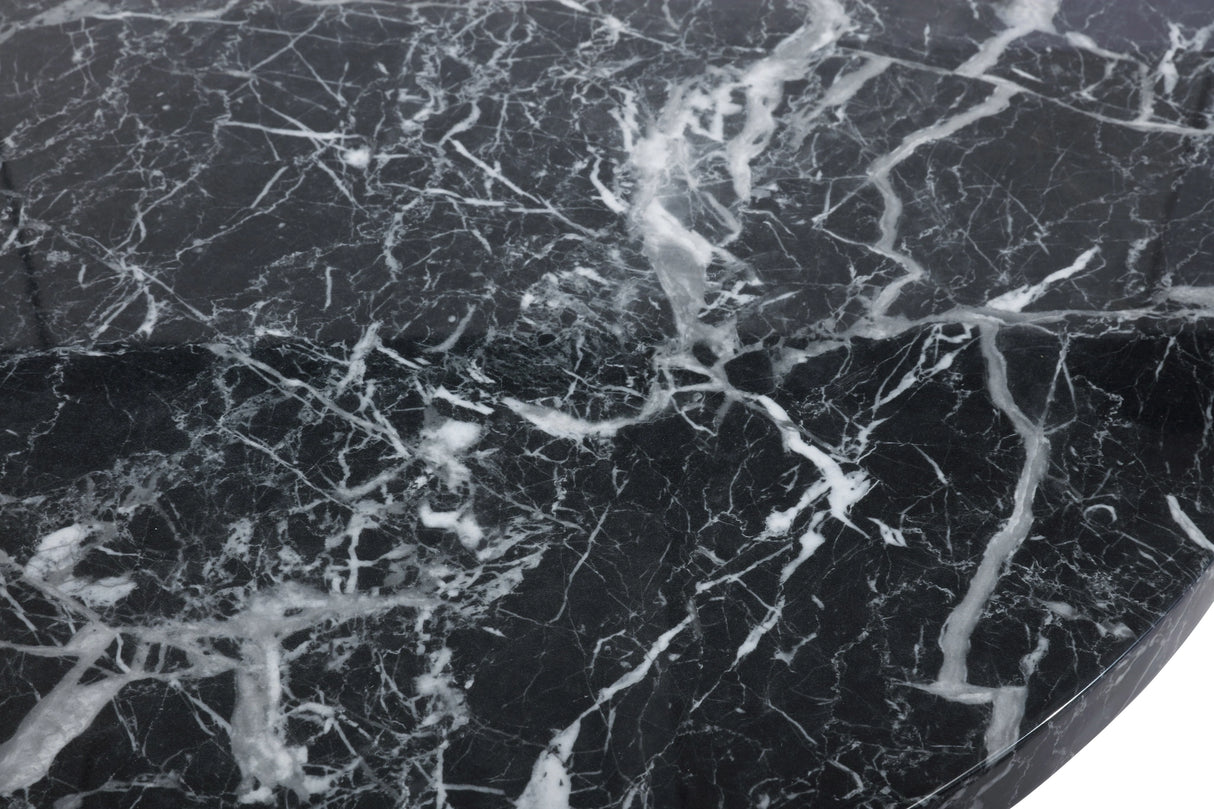 Omni Black Faux Marble End Table